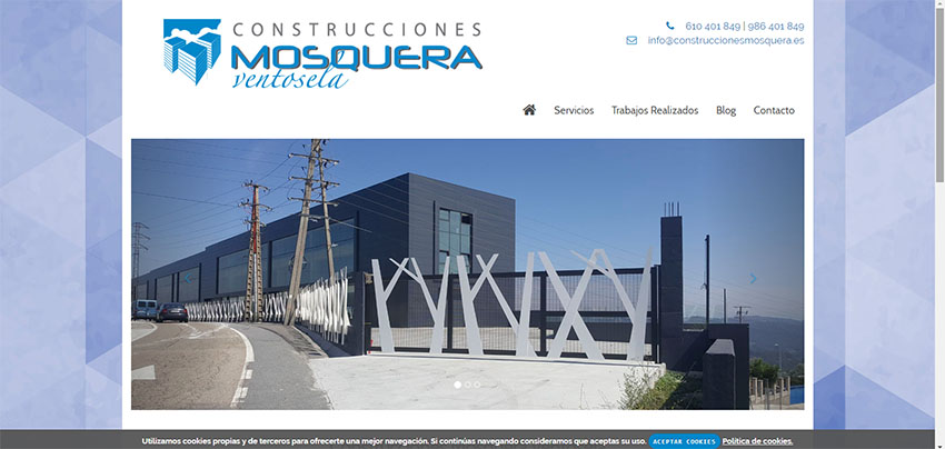 web de Construcciones Mosquera